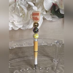 Coffee-Themed Beaded Pen